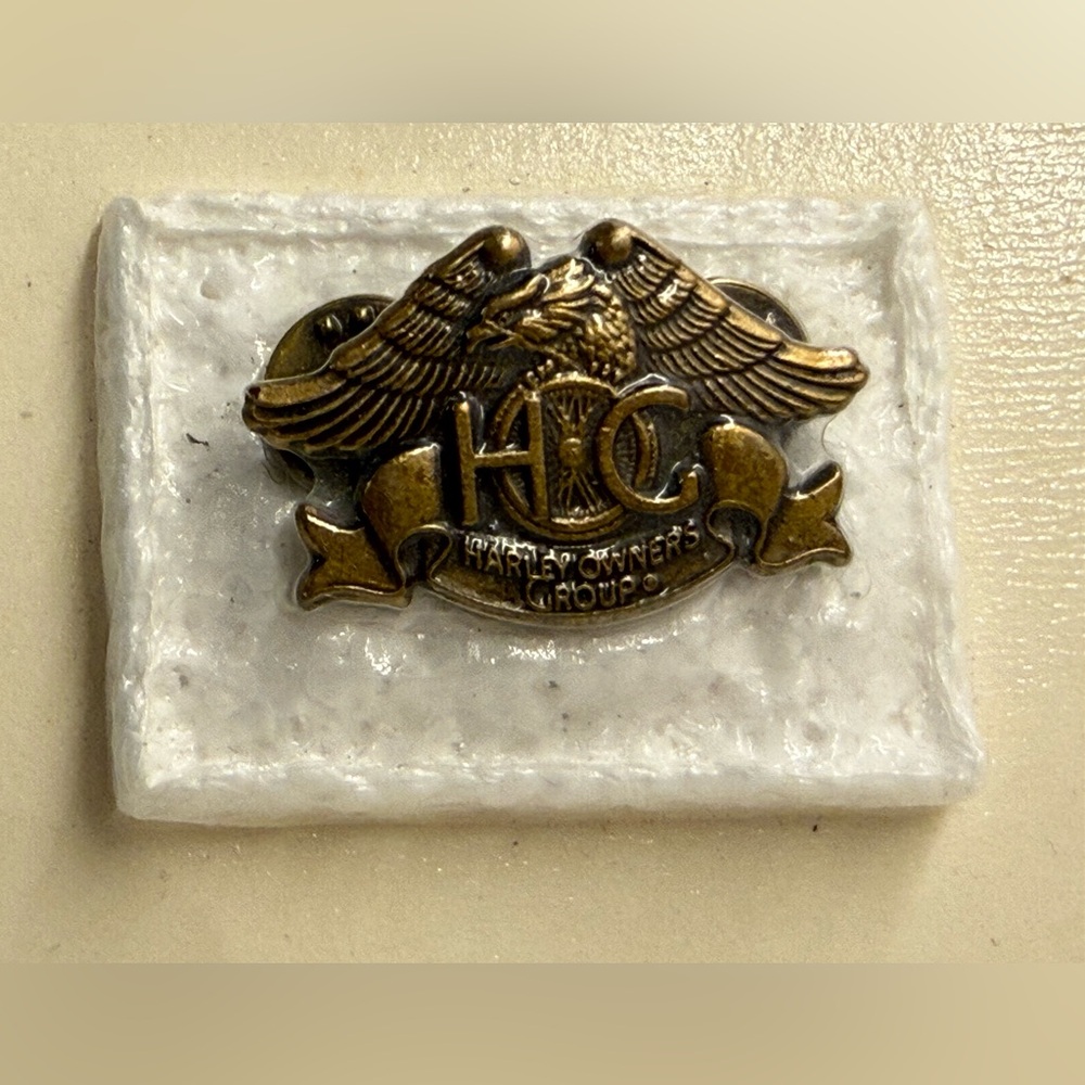 Vintage Harley-Davidson Owners Group Bronze Cast Lapel Pin